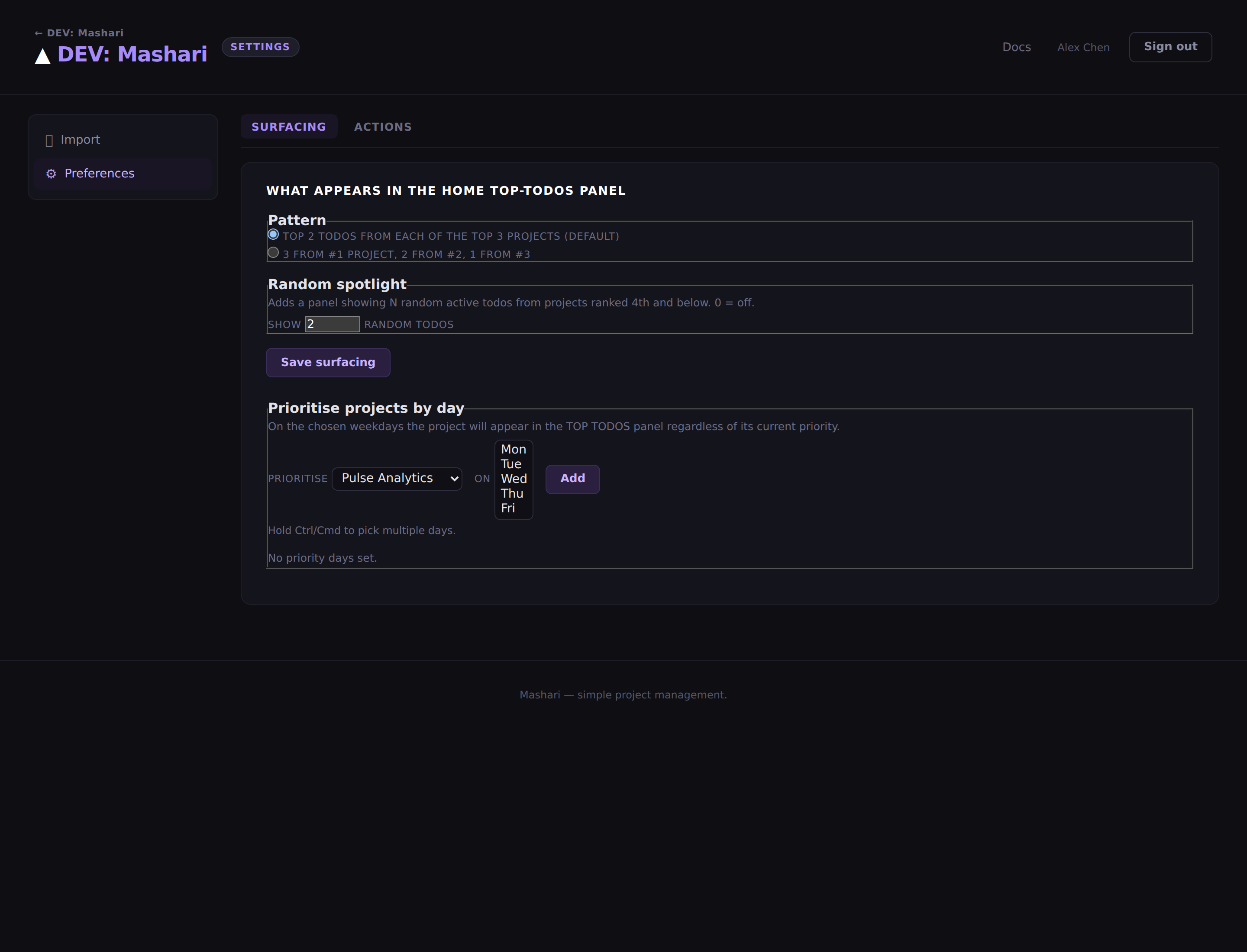 Surfacing rules - control what bubbles up to your home page